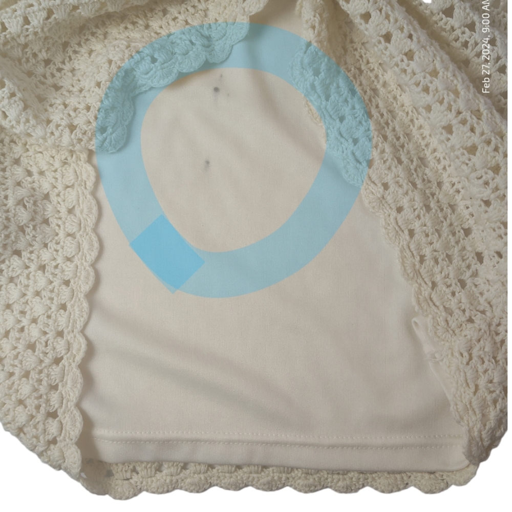 Forever 21, Vintage  Boho  Crochet Grannycore  Dress - Ivory - Picture 11 of 16